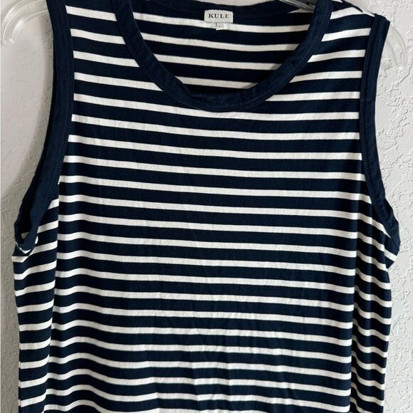 KULE The Tank Dress Navy and White Striped Midi 100% Cotton - Picture 5 of 7